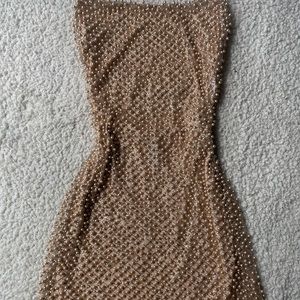 WINDSOR CHAMPAGNE PEARL MINI DRESS